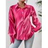 Zeagoo Womens Button Down Shirts Lantern Long Sleeve Blouse Business Casual Work Tops Floral Printed Outfits(B Pink Rowena)