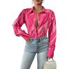 Zeagoo Womens Button Down Shirts Lantern Long Sleeve Blouse Business Casual Work Tops Floral Printed Outfits(B Pink Rowena)