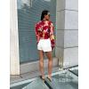 Zeagoo Womens Button Down Shirts Lantern Long Sleeve Blouse Business Casual Work Tops Floral Printed Outfits(B Stelani Pink)