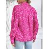 Zeagoo Womens Button Down Shirts Lantern Long Sleeve Blouse Business Casual Work Tops Floral Printed Outfits(B2 Pink Dot)