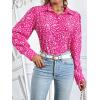 Zeagoo Womens Button Down Shirts Lantern Long Sleeve Blouse Business Casual Work Tops Floral Printed Outfits(B2 Pink Dot)