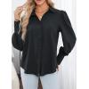 Zeagoo Womens Button Down Shirts Lantern Long Sleeve Blouse Business Casual Work Tops Floral Printed Outfits(C Black)