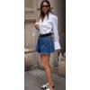 Zeagoo Womens Button Down Shirts Lantern Long Sleeve Blouse Business Casual Work Tops Floral Printed Outfits(C White)