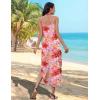 Zeagoo Women’s Casual Sundress Summer Maxi Sleeveless V Neck Split Boho Beach Dress Travel Vacation Dress with Pockets(02-pink Floral)