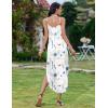 Zeagoo Women’s Casual Sundress Summer Maxi Sleeveless V Neck Split Boho Beach Dress Travel Vacation Dress with Pockets(06-white Floral)