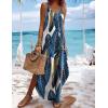 Zeagoo Women’s Casual Sundress Summer Maxi Sleeveless V Neck Split Boho Beach Dress Travel Vacation Dress with Pockets(A01-leaf4)