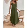 Zeagoo Women’s Casual Sundress Summer Maxi Sleeveless V Neck Split Boho Beach Dress Travel Vacation Dress with Pockets(Arg)