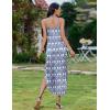 Zeagoo Women’s Casual Sundress Summer Maxi Sleeveless V Neck Split Boho Beach Dress Travel Vacation Dress with Pockets(Blue Floral)
