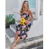 Zeagoo Women’s Casual Sundress Summer Maxi Sleeveless V Neck Split Boho Beach Dress Travel Vacation Dress with Pockets(Colorful Flora3)