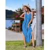 Zeagoo Women’s Casual Sundress Summer Maxi Sleeveless V Neck Split Boho Beach Dress Travel Vacation Dress with Pockets(Zr459)