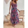 Zeagoo Women’s Casual Sundress Summer Maxi Sleeveless V Neck Split Boho Beach Dress Travel Vacation Dress with Pockets(Zx255)