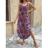 Zeagoo Women’s Casual Sundress Summer Maxi Sleeveless V Neck Split Boho Beach Dress Travel Vacation Dress with Pockets(Zx255)
