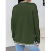 Zeagoo Womens Crewneck Pullover Sweater Long Sleeve Knit Side Slit 2025 Fall Winter Sweater Tops(Army Green)