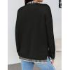 Zeagoo Womens Crewneck Pullover Sweater Long Sleeve Knit Side Slit 2025 Fall Winter Sweater Tops(Black)