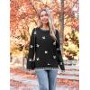 Zeagoo Womens Crewneck Pullover Sweater Long Sleeve Knit Side Slit 2025 Fall Winter Sweater Tops(Black Floral)