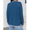 Zeagoo Womens Crewneck Pullover Sweater Long Sleeve Knit Side Slit 2025 Fall Winter Sweater Tops(Blue)