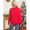 Zeagoo Womens Crewneck Pullover Sweater Long Sleeve Knit Side Slit 2025 Fall Winter Sweater Tops(Christmas Letter)