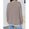 Zeagoo Womens Crewneck Pullover Sweater Long Sleeve Knit Side Slit 2025 Fall Winter Sweater Tops(Khaki)