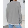 Zeagoo Womens Crewneck Pullover Sweater Long Sleeve Knit Side Slit 2025 Fall Winter Sweater Tops(Light Gray)