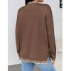 Zeagoo Womens Crewneck Pullover Sweater Long Sleeve Knit Side Slit 2025 Fall Winter Sweater Tops(Nutmeg)