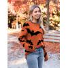 Zeagoo Womens Crewneck Pullover Sweater Long Sleeve Knit Side Slit 2025 Fall Winter Sweater Tops(Pumpkin)