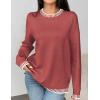 Zeagoo Womens Crewneck Pullover Sweater Long Sleeve Knit Side Slit 2025 Fall Winter Sweater Tops(Rust)