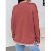 Zeagoo Womens Crewneck Pullover Sweater Long Sleeve Knit Side Slit 2025 Fall Winter Sweater Tops(Rust)