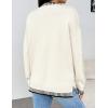 Zeagoo Womens Crewneck Pullover Sweater Long Sleeve Knit Side Slit 2025 Fall Winter Sweater Tops(White)