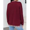 Zeagoo Womens Crewneck Pullover Sweater Long Sleeve Knit Side Slit 2025 Fall Winter Sweater Tops(Wine Red)