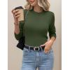 Zeagoo Women’s Fleece Sherpa Lined Sweater Mock Neck Long Sleeve Thermal Shirt 2026 Fall Winter Fuzzy Knit Jumper Tops S-XXL(Army Green)