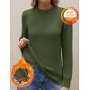 Zeagoo Women’s Fleece Sherpa Lined Sweater Mock Neck Long Sleeve Thermal Shirt 2026 Fall Winter Fuzzy Knit Jumper Tops S-XXL(Army Green)