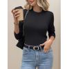 Zeagoo Women’s Fleece Sherpa Lined Sweater Mock Neck Long Sleeve Thermal Shirt 2026 Fall Winter Fuzzy Knit Jumper Tops S-XXL(Black)
