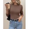 Zeagoo Women’s Fleece Sherpa Lined Sweater Mock Neck Long Sleeve Thermal Shirt 2026 Fall Winter Fuzzy Knit Jumper Tops S-XXL(Coffee)