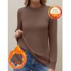 Zeagoo Women’s Fleece Sherpa Lined Sweater Mock Neck Long Sleeve Thermal Shirt 2026 Fall Winter Fuzzy Knit Jumper Tops S-XXL(Coffee)
