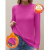 Zeagoo Women’s Fleece Sherpa Lined Sweater Mock Neck Long Sleeve Thermal Shirt 2026 Fall Winter Fuzzy Knit Jumper Tops S-XXL(Hot Pink)
