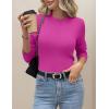 Zeagoo Women’s Fleece Sherpa Lined Sweater Mock Neck Long Sleeve Thermal Shirt 2026 Fall Winter Fuzzy Knit Jumper Tops S-XXL(Hot Pink)