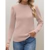 Zeagoo Women’s Fleece Sherpa Lined Sweater Mock Neck Long Sleeve Thermal Shirt 2026 Fall Winter Fuzzy Knit Jumper Tops S-XXL(Khaki)