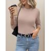 Zeagoo Women’s Fleece Sherpa Lined Sweater Mock Neck Long Sleeve Thermal Shirt 2026 Fall Winter Fuzzy Knit Jumper Tops S-XXL(Khaki)