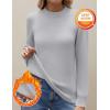 Zeagoo Women’s Fleece Sherpa Lined Sweater Mock Neck Long Sleeve Thermal Shirt 2026 Fall Winter Fuzzy Knit Jumper Tops S-XXL(Light Grey)