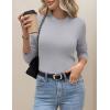Zeagoo Women’s Fleece Sherpa Lined Sweater Mock Neck Long Sleeve Thermal Shirt 2026 Fall Winter Fuzzy Knit Jumper Tops S-XXL(Light Grey)
