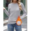 Zeagoo Women’s Fleece Sherpa Lined Sweater Mock Neck Long Sleeve Thermal Shirt 2026 Fall Winter Fuzzy Knit Jumper Tops S-XXL(Light Grey)