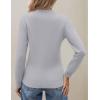 Zeagoo Women’s Fleece Sherpa Lined Sweater Mock Neck Long Sleeve Thermal Shirt 2026 Fall Winter Fuzzy Knit Jumper Tops S-XXL(Light Grey)