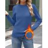Zeagoo Women’s Fleece Sherpa Lined Sweater Mock Neck Long Sleeve Thermal Shirt 2026 Fall Winter Fuzzy Knit Jumper Tops S-XXL(Navy)