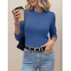 Zeagoo Women’s Fleece Sherpa Lined Sweater Mock Neck Long Sleeve Thermal Shirt 2026 Fall Winter Fuzzy Knit Jumper Tops S-XXL(Navy)