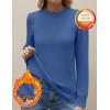 Zeagoo Women’s Fleece Sherpa Lined Sweater Mock Neck Long Sleeve Thermal Shirt 2026 Fall Winter Fuzzy Knit Jumper Tops S-XXL(Navy)