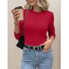 Zeagoo Women’s Fleece Sherpa Lined Sweater Mock Neck Long Sleeve Thermal Shirt 2026 Fall Winter Fuzzy Knit Jumper Tops S-XXL(Red)