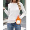 Zeagoo Women’s Fleece Sherpa Lined Sweater Mock Neck Long Sleeve Thermal Shirt 2026 Fall Winter Fuzzy Knit Jumper Tops S-XXL(White)