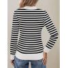 Zeagoo Women’s Fleece Sherpa Lined Sweater Mock Neck Long Sleeve Thermal Shirt 2026 Fall Winter Fuzzy Knit Jumper Tops S-XXL(White Black Stripe)