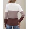 Zeagoo Women’s Fleece Sherpa Lined Sweater Mock Neck Long Sleeve Thermal Shirt 2026 Fall Winter Fuzzy Knit Jumper Tops S-XXL(White Khaki Brown)