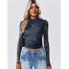 Zeagoo Womens Floral Mesh Long Sleeve Tops See Through Going Out Blouses Mock Neck Sheer Party Outfits Shirts S-XXL(Cx281)